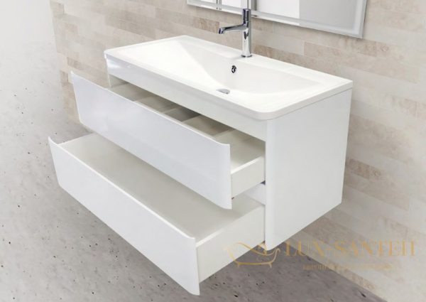 тумба под раковину belbagno acqua acqua-900-2c-so-bl подвесная, bianco lucido