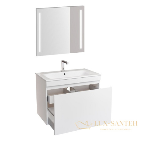 комплект мебели для ванной geberit renova plan 529.916.01.8 80 см, белый глянец