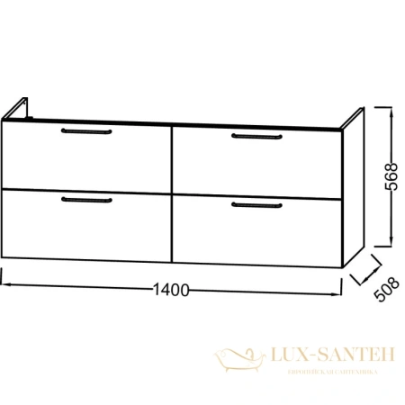 тумба jacob delafon odeon rive gauche eb2526-r9-m53 140 см, серый антрацит матовый
