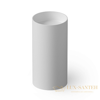 раковина напольная dea design pedestal basin, dd2012 450 18, искусственный камень, d450хh900 мм, белый матовый