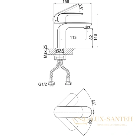 смеситель для раковины d&k venice.gondola da1022118, черная бронза