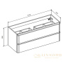 тумба под раковину belbagno albano albano-1200-2c-so-rr 120 см подвесная, rovere rustico
