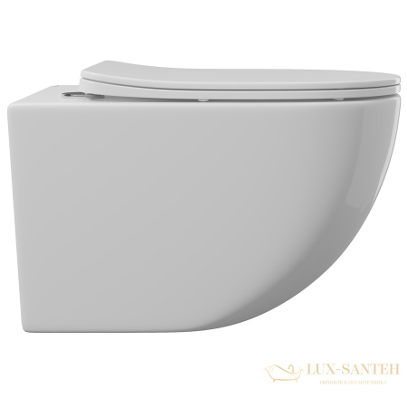 унитаз подвесной aqueduto ovo, ovo0110, 525*360 безободковый, сиденье c микролифтом, белый глянцевый