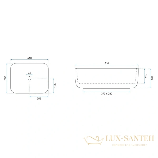 раковина rea demi rea-u1953 51х39 см, белый