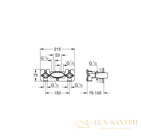 скрытая часть grohe grohtherm smartcontrol 26449000 