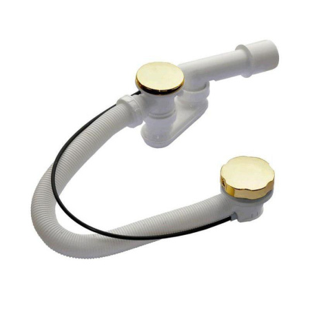 alcaplast сифон для ванны автомат комплект металл/металл zlato a55gold-120-ru-01