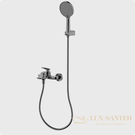 смеситель для ванны aquame como aqm6512gm, с душевым набором, оружейная сталь брашированная