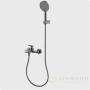 смеситель для ванны aquame como aqm6512gm, с душевым набором, оружейная сталь брашированная