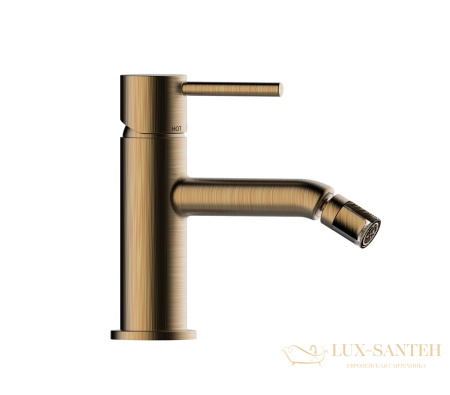 смеситель для биде bossini teo z00702.022, c донным клапаном, бронза