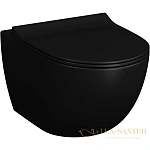 Подвесной безободковый унитаз VitrA Sento 7748B083-0101, черный матовый