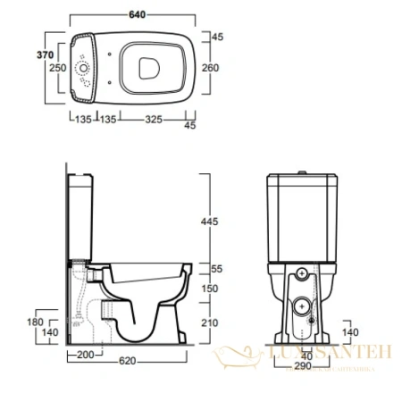 бачок для унитаза simas evolution evo09bi, белый