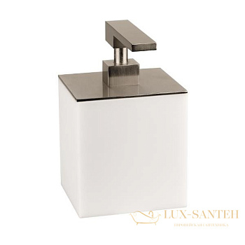 дозатор gessi rettangolo 21087 031, хром/белый