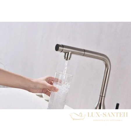 смеситель paulmark viper vi213105-ni для кухни с подключением к фильтру, никель