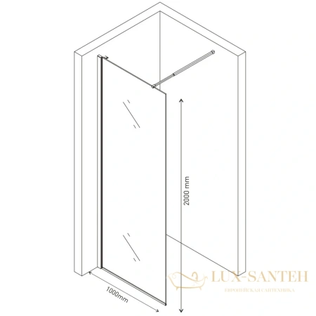 неподвижная перегородка berges sky 064003 100 см