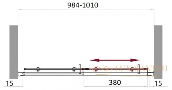 душевая дверь belbagno uno-bf-1 uno-bf-1-100-p-cr 100 см, стекло рифленое