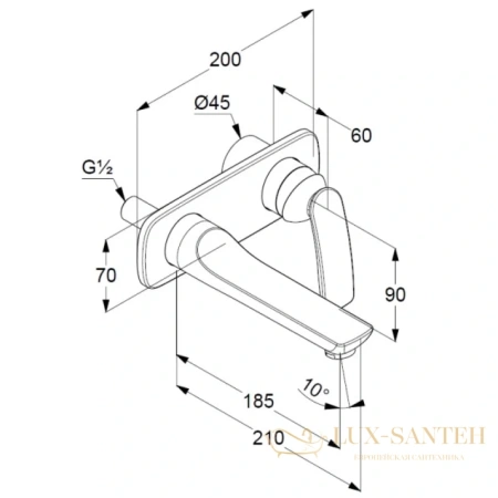 смеситель для раковины kludi balance 522468775 без донного клапана, хром/черный матовый