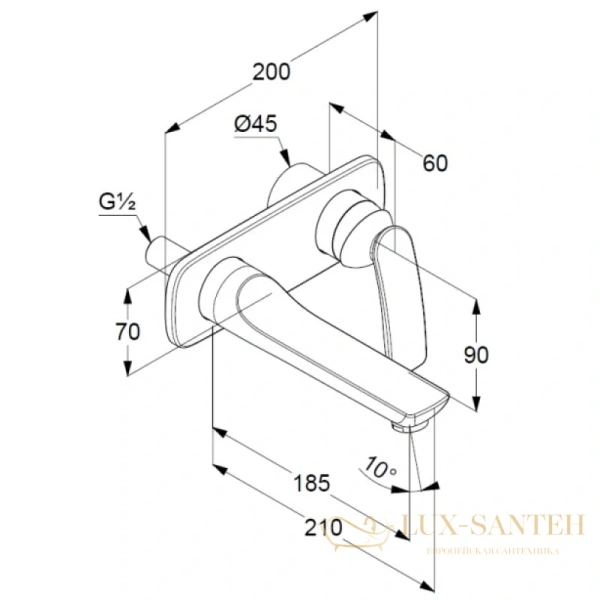 смеситель для раковины kludi balance 522468775 без донного клапана, хром/черный матовый