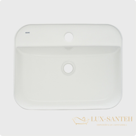 раковина накладная aquame aqm5001, 505*400 мм, 1 отверстие под смеситель, белый глянцевый