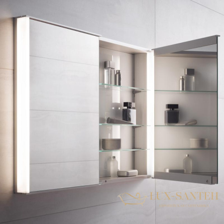 зеркальный шкаф keuco royal match,12813171301,с подсветкой, встраиваемый, 1000x700х149 мм, серебристый анодированный/зеркало