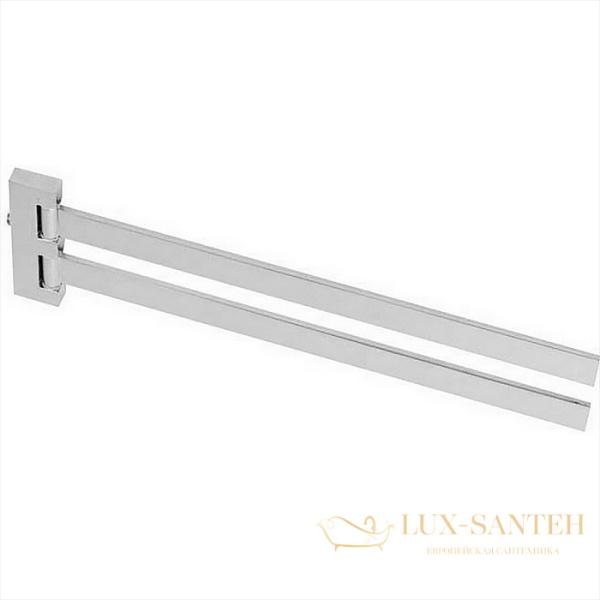 cisal quad, qu09021021, полотенцедержатель двойной 36 см, подвесной, цвет хром