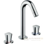 смеситель для раковины на 3 отверстия hansgrohe logis 71133000 со сливным гарнитуром, хром