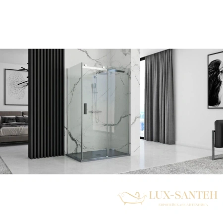 душевой поддон rea rock rea-k4583 из литого мрамора 120х80 см, серый