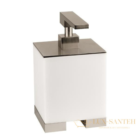 дозатор gessi rettangolo 20837 031, хром/белый