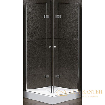 душевой уголок cezares elena elena-w-ash-2-80/90-c-cr профиль хром, стекло прозрачное