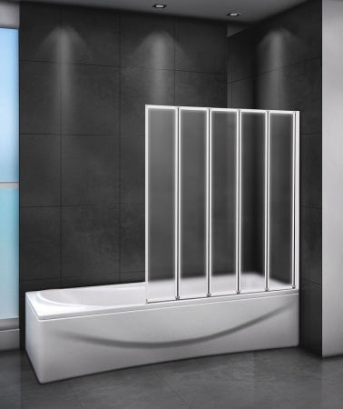 шторка на ванну cezares relax relax-v-5-120/140-p-bi-r 120 см r профиль серый, стекло рифленое