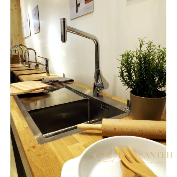 смеситель для кухни hansgrohe metris select хром 14884000