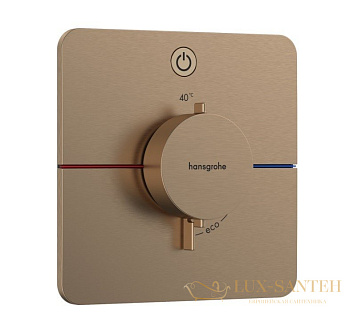 термостат для душа встраиваемый hansgrohe showerselect comfort q, 15581140, бронза шлифованная