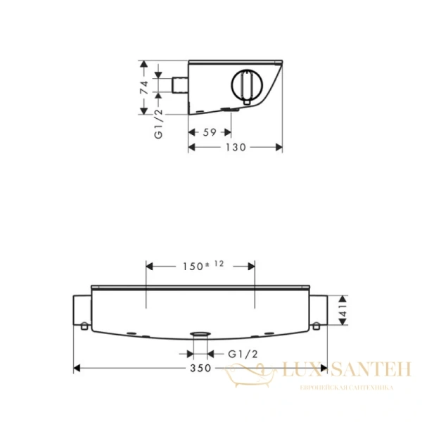 смеситель термостатический для душа hansgrohe ecostat select 13111400, белый хром