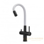 смеситель для кухни под фильтр с гибким изливом milacio ultra mcu.560.tbw, total black/белый