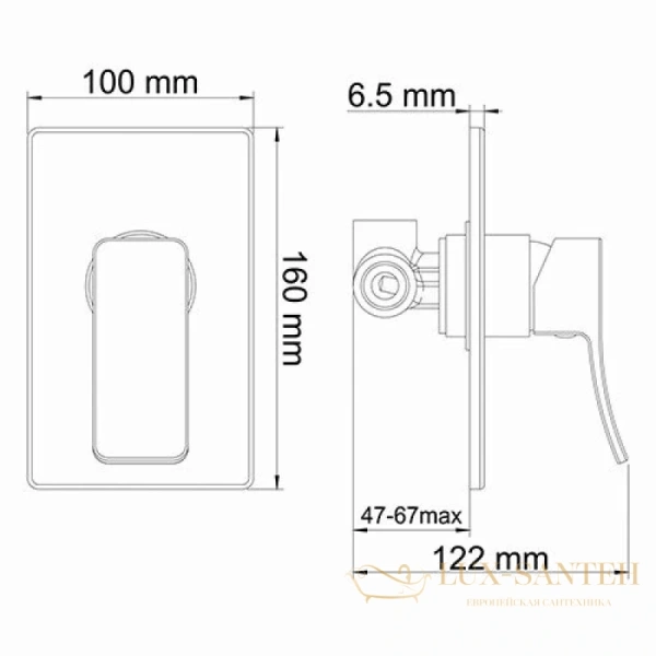 душевой комплект wasserkraft aller a12667white 225 мм, хром/белый