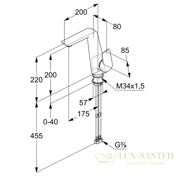 смеситель для раковины kludi ameo 410240575 без донного клапана, хром