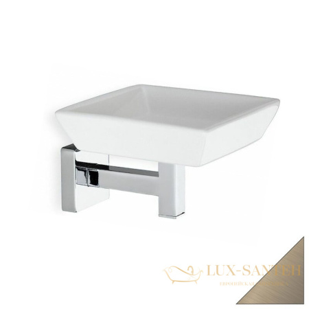 мыльница керамическая stil haus urania u09(36-bi) настенная, никель сатин-белая керамика