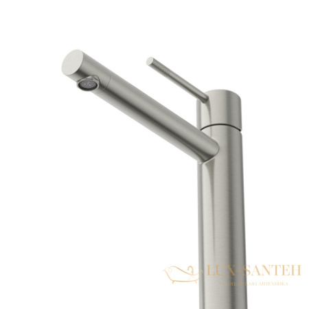 смеситель для раковины cezares relax-lc2-in-w0, без донного клапана, нержавеющая сталь