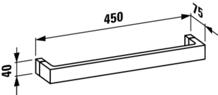 полотенцедержатель  laufen kartell by 3.8133.1.085.000.1 45 см, серый 