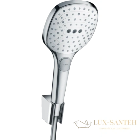 душевой набор hansgrohe raindance select e 120 3jet 26720400 с держателем и шлангом 160 см, белый/хром