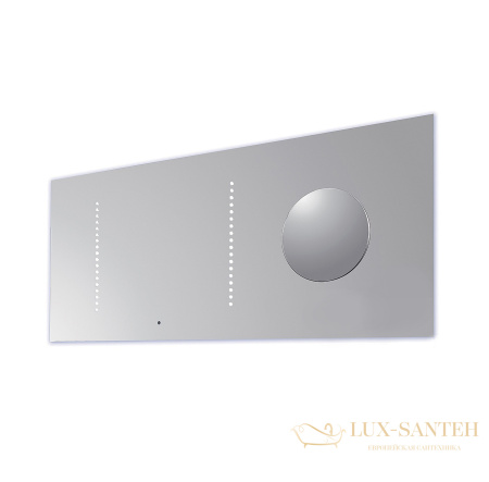 зеркало colombo design gallery b2063 105x45 см с двухсторонней подсветкой и увеличением в металлической раме