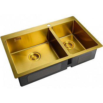 кухонная мойка zorg light bronze zl r 780-2-510-l bronze, бронза