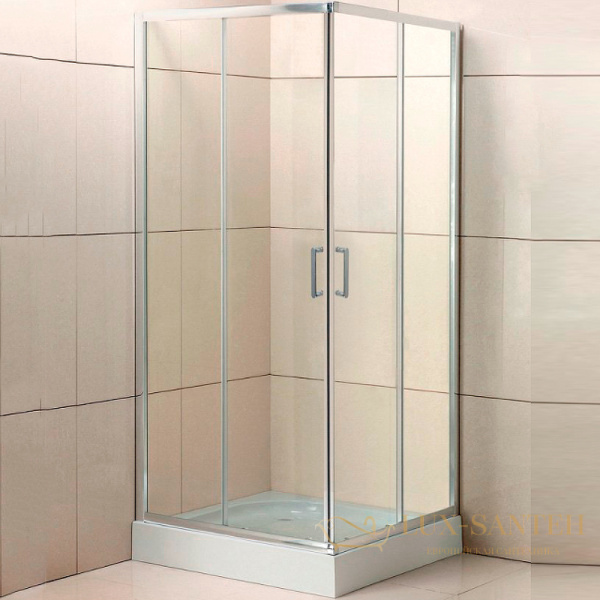 душевой уголок belbagno uno uno-195-a-2-85-c-cr 85х85 см профиль хром, стекло прозрачное