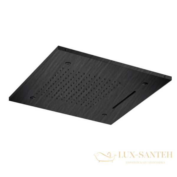 верхний душ встраиваемый 500х500 мм, almar square temptation, e044140.ab, 3 режима, черный хром брашированный pvd