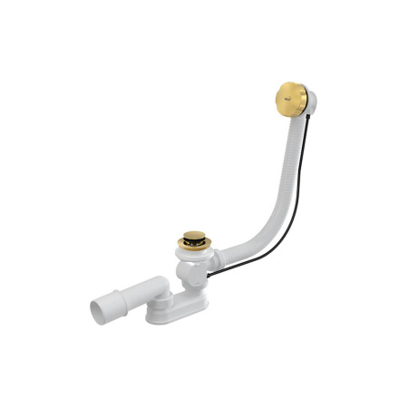 alcaplast сифон для ванны автомат комплект металл/металл золото, 100 мм a55gold-100-ru-01