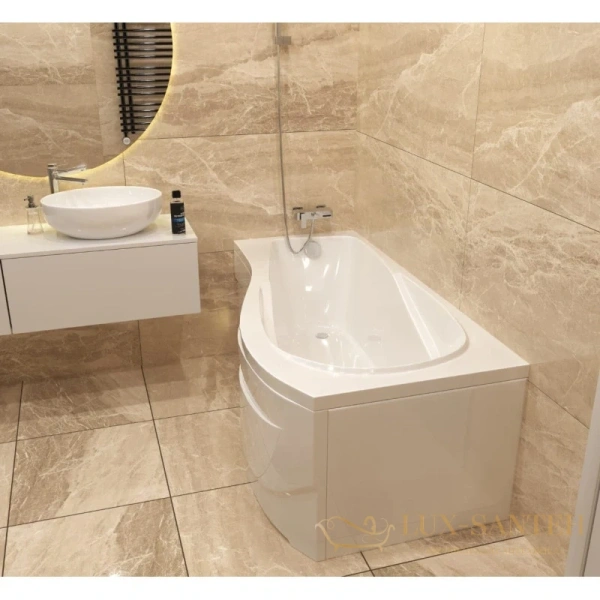 акриловая ванна timo vino vino1590r 150x90 см, белый