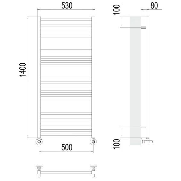 полотенцесушитель водяной terminus сицилия 4670078530820 п22 500x1400
