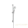 душевой набор hansgrohe crometta 1jet green со штангой 65 см хром-белый 26554400