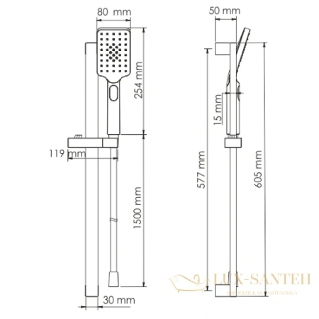 душевой гарнитур wasserkraft a145, хром