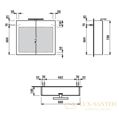зеркальный шкаф laufen base 4.0280.2.110.260.1 800х700 мм, белый 