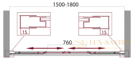 шторка на ванну belbagno unique unique-vf-2-150/180-140-m-cr 180 см профиль хром, стекло матовое 